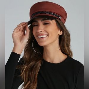 Oh Cabby Days Faux Leather Hat